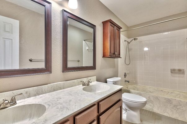 Bathroom, Dual Sink Vanities, Glass Shower, Interior