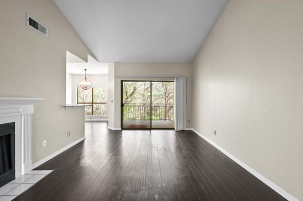 Empty room, Fireplace, Interior, Wood Texture Flooring