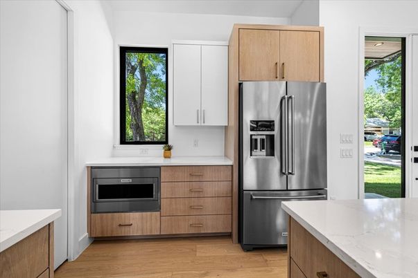 Interior, Kitchen, Stainless Steel Appliances, Wood Texture Flooring
