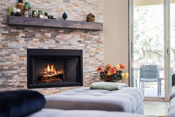 Fireplace, Interior, Stone Walls