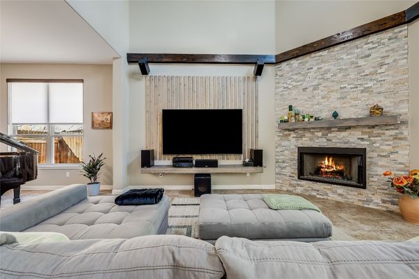 Fireplace, Interior, Living room, Stone Walls