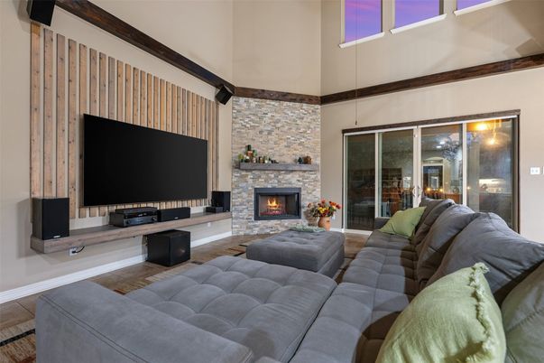 Fireplace, Interior, Living room, Stone Walls