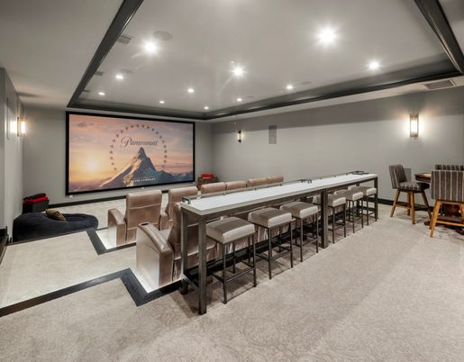 Home Theatre Room, Interior, Projection Screen, Recessed Lighting, Theatre Room