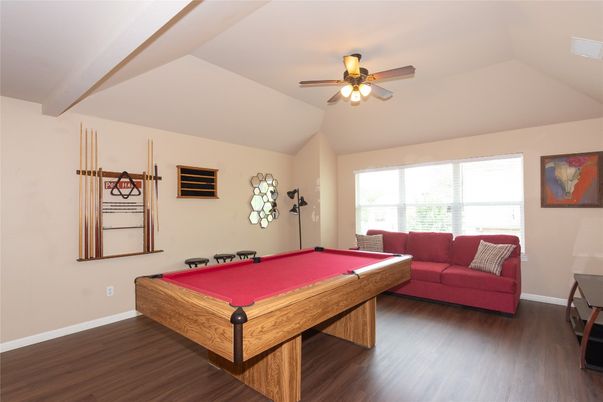Billiard Table, Game Room, Interior, Wood Texture Flooring