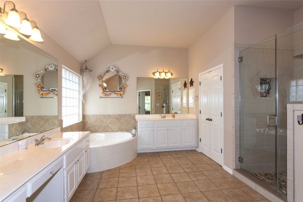 Bathroom, Dual Sink Vanities, Glass Shower, Interior