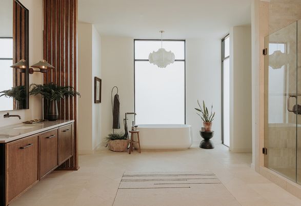 Bathroom, Free Standing Baths, Glass Shower, Interior