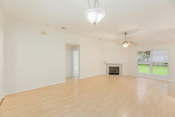 Empty room, Fireplace, Interior, Wood Texture Flooring