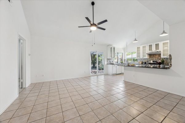 Empty room, Interior, Kitchen, Pendant Lights