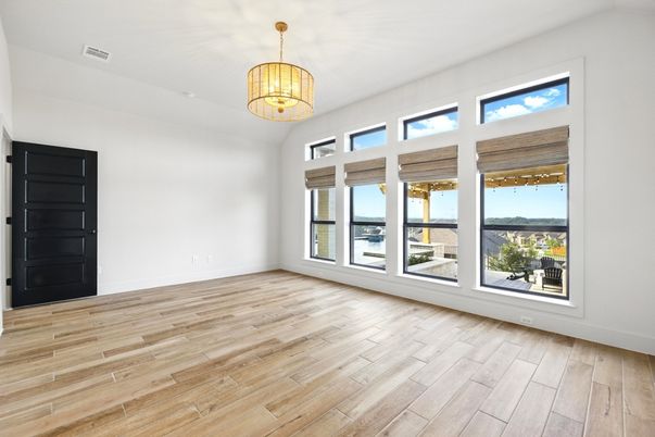 Empty room, Interior, Pendant Lights, Wood Texture Flooring
