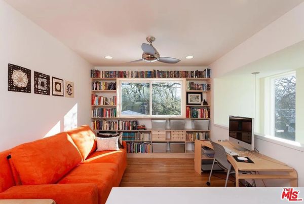 Home Office, Interior, Living room, Recessed Lighting, Wood Texture Flooring