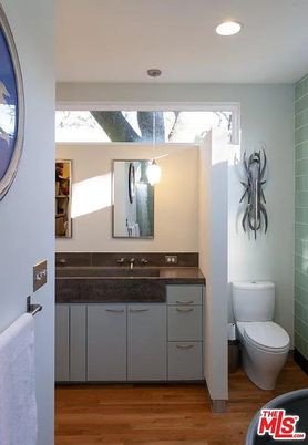 Bathroom, Interior, Pendant Lights, Recessed Lighting, Wood Texture Flooring