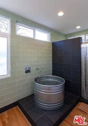 Bathroom, Interior, Recessed Lighting, Wood Texture Flooring