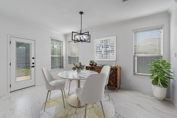 Dining room, Interior, Marble, Pendant Lights