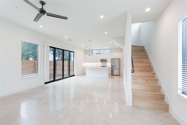 Empty room, Interior, Kitchen, Recessed Lighting