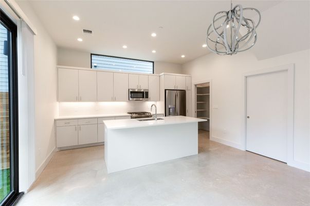 Interior, Kitchen, Pendant Lights, Recessed Lighting, Stainless Steel Appliances
