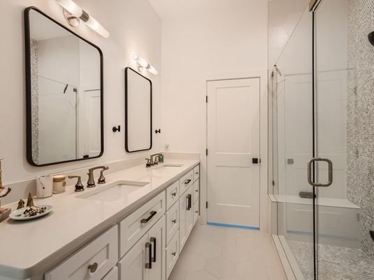 Bathroom, Dual Sink Vanities, Glass Shower, Interior