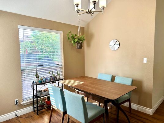 Chandelier, Dining room, Interior, Wood Texture Flooring