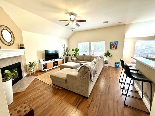 Fireplace, Interior, Living room, Wood Texture Flooring