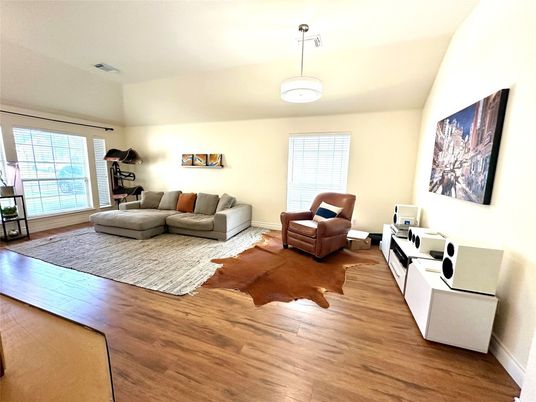 Interior, Living room, Pendant Lights, Wood Texture Flooring