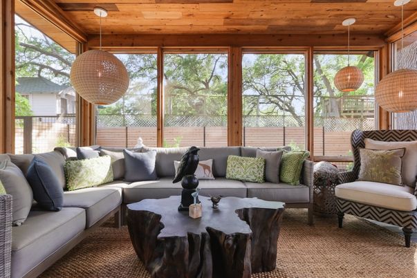 Interior, Living room, Pendant Lights, Sun Room, Wooden Ceilings