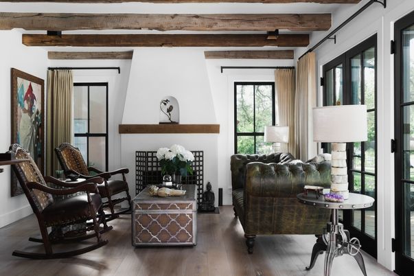 Interior, Living room, Wooden Beams, Wood Texture Flooring