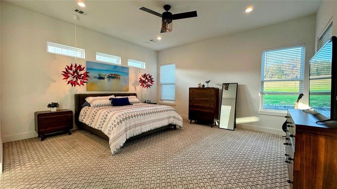 Bedroom, Home Office, Interior, Pendant Lights, Recessed Lighting
