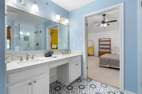 Bathroom, Bedroom, Dual Sink Vanities, Glass Shower, Interior