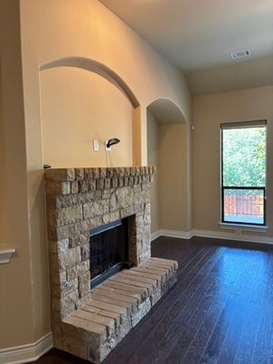 Fireplace, Interior, Wood Texture Flooring