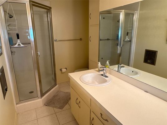 Bathroom, Dual Sink Vanities, Glass Shower, Interior