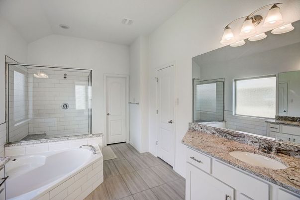 Bathroom, Dual Sink Vanities, Glass Shower, Interior