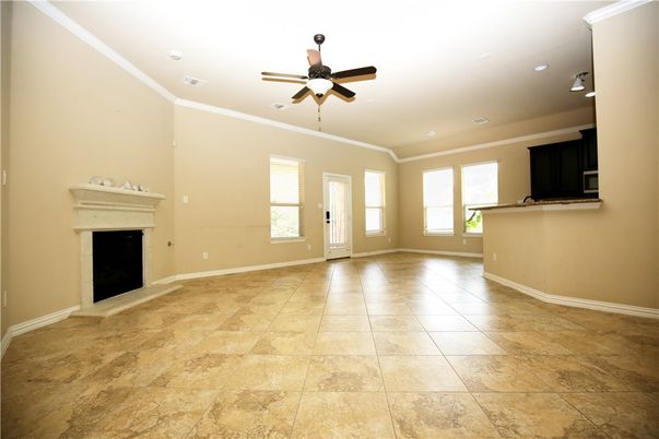 Empty room, Fireplace, Interior, Recessed Lighting