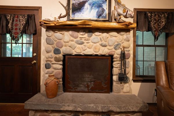 Fireplace, Interior, Stone Walls