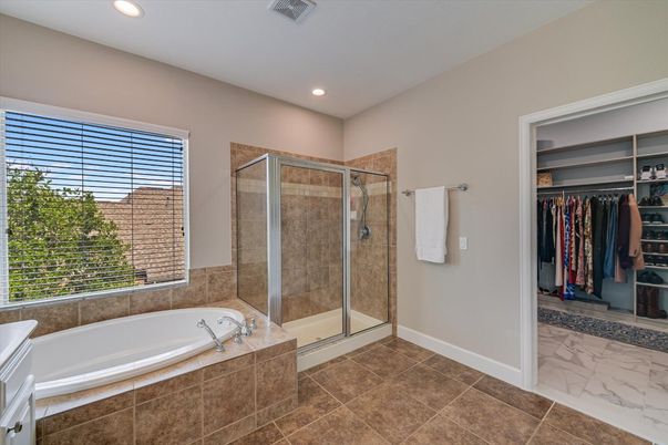 Bathroom, Glass Shower, Interior, Recessed Lighting, Walk-in Closets