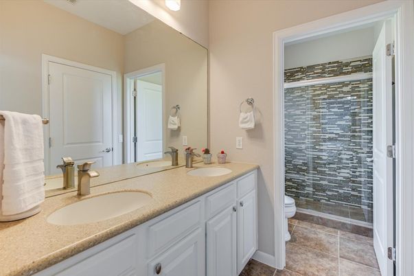 Bathroom, Dual Sink Vanities, Glass Shower, Interior