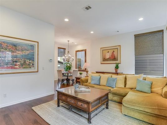 Chandelier, Dining room, Interior, Living room, Recessed Lighting, Wood Texture Flooring