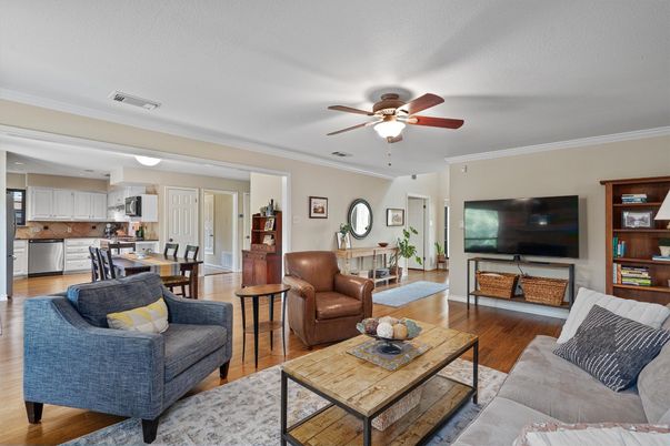 Dining room, Interior, Kitchen, Living room, Wood Texture Flooring