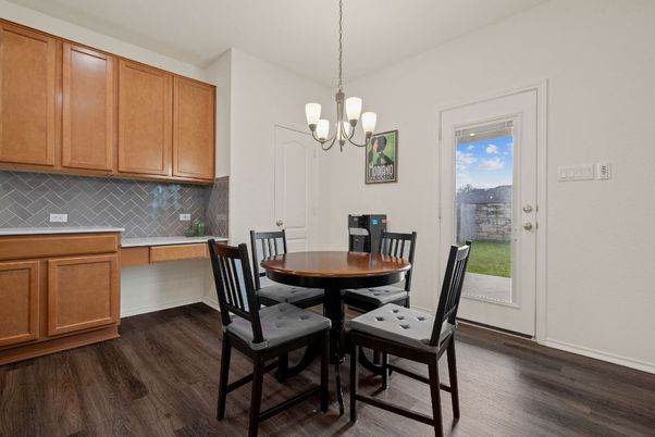 Chandelier, Dining room, Interior, Wood Texture Flooring