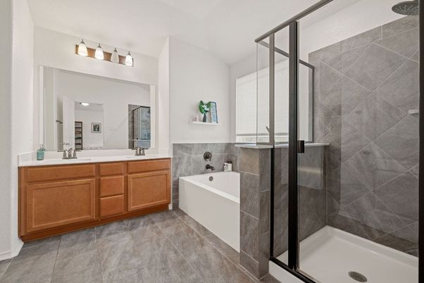 Bathroom, Dual Sink Vanities, Glass Shower, Interior