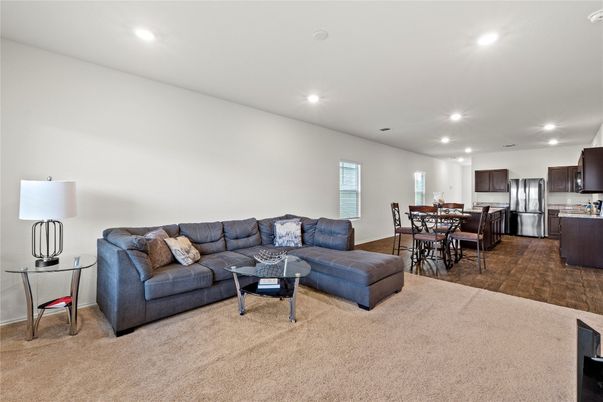 Dining room, Interior, Kitchen, Living room, Recessed Lighting, Stainless Steel Appliances