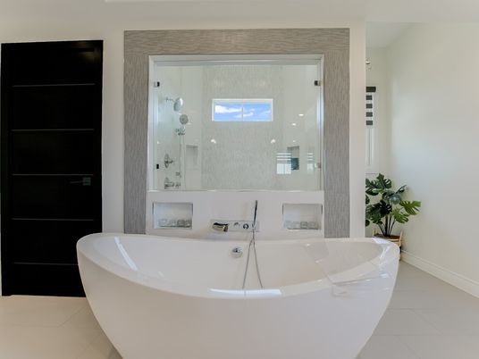 Bathroom, Free Standing Baths, Interior, Recessed Lighting