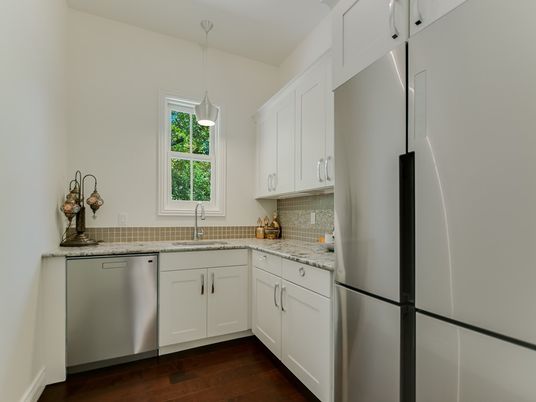 Interior, Kitchen, Pendant Lights, Wood Texture Flooring