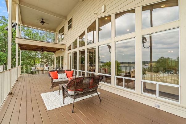 Exterior, Sun Room, Water, Wood Texture Flooring