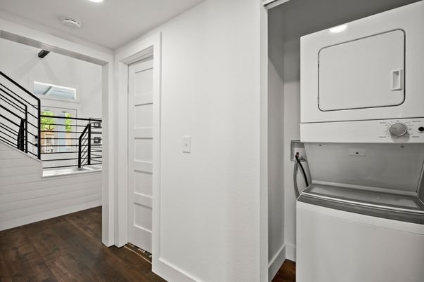 Interior, Recessed Lighting, Utility Closets, Washer, Wood Texture Flooring