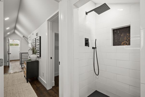 Bathroom, Interior, Recessed Lighting, Wood Texture Flooring