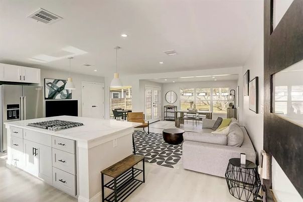 Dining room, Interior, Kitchen, Living room, Pendant Lights, Recessed Lighting