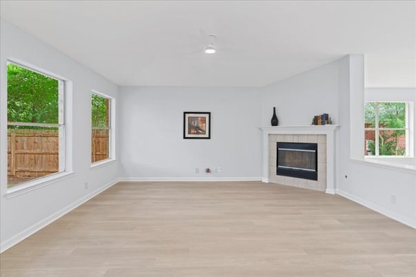 Empty room, Fireplace, Interior, Wood Texture Flooring