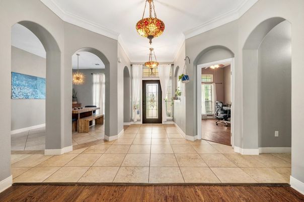 Chandelier, Interior, Pendant Lights, Wood Texture Flooring