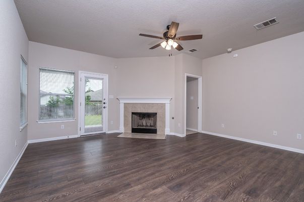 Empty room, Fireplace, Interior, Wood Texture Flooring