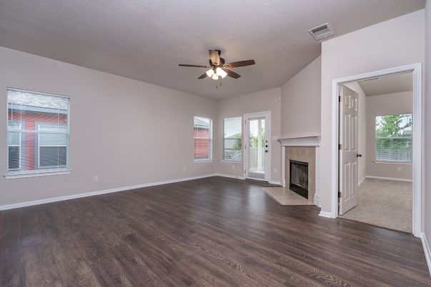 Empty room, Fireplace, Interior, Wood Texture Flooring