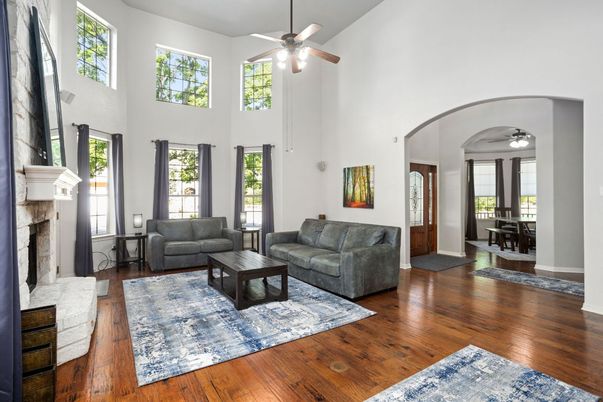 Fireplace, Interior, Living room, Wood Texture Flooring
